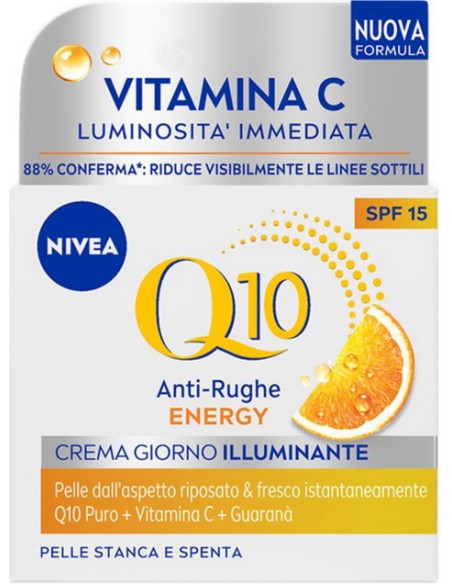 nivea q10 anti-rughe energy - crema giorno illuminante - 50ml - spf15: tuttocasashop.it: igiene e cura della persona