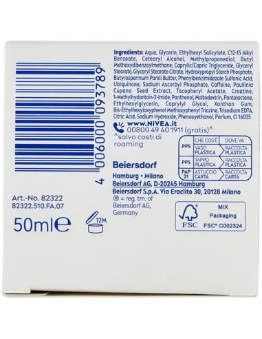 nivea q10 anti-rughe energy - crema giorno illuminante - 50ml - spf15: tuttocasashop.it: igiene e cura della persona
