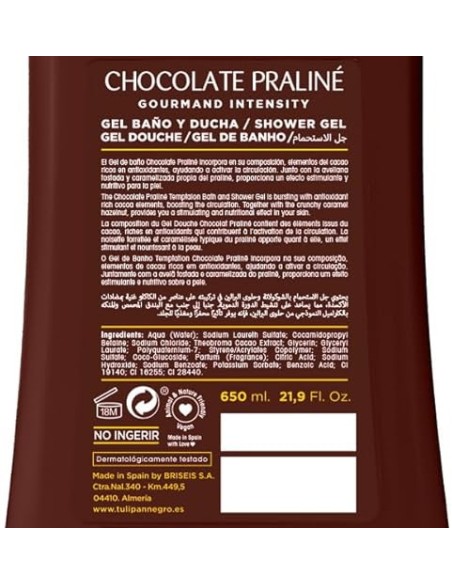 tulipan negro bagnoschiuma - 650ml - chocolate praline - antiossidante: tuttocasashop.it: igiene e cura della persona
