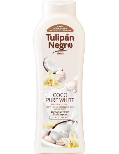 tulipan negro bagnoschiuma - 650ml - coco pure white - pelle extra morbida: tuttocasashop.it: igiene e cura della persona