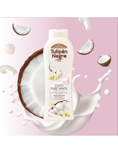 tulipan negro bagnoschiuma - 650ml - coco pure white - pelle extra morbida: tuttocasashop.it: igiene e cura della persona