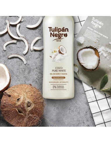 tulipan negro bagnoschiuma - 650ml - coco pure white - pelle extra morbida: tuttocasashop.it: igiene e cura della persona