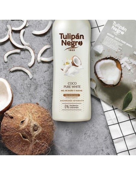 tulipan negro bagnoschiuma - 650ml - coco pure white - pelle extra morbida: tuttocasashop.it: igiene e cura della persona