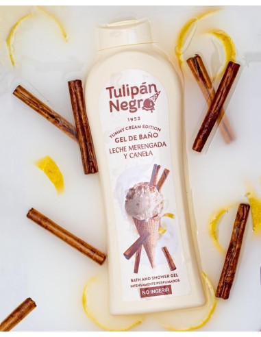 tulipan negro bagnoschiuma - 650ml - leche merengada y canela - yummy cream: tuttocasashop.it: igiene e cura della persona