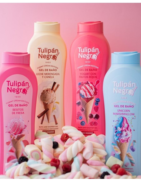 tulipan negro bagnoschiuma - 650ml - leche merengada y canela - yummy cream: tuttocasashop.it: igiene e cura della persona