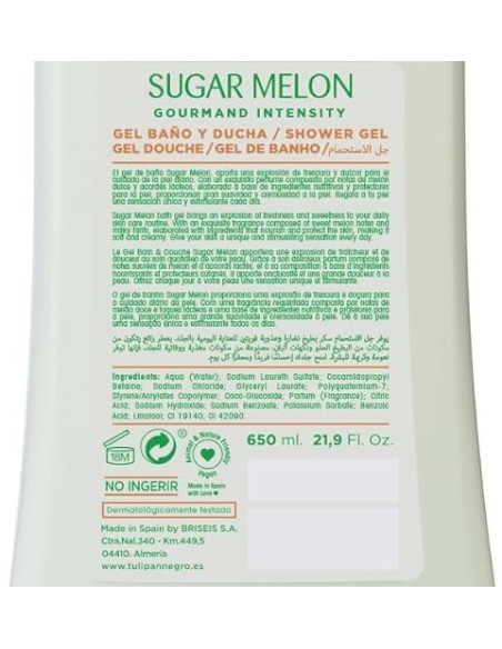tulipan negro bagnoschiuma - 650ml - sugar melon - idratante: tuttocasashop.it: igiene e cura della persona