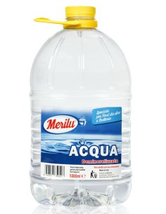 merilu' acqua demineralizzata 5l - per ferri da stiro, caldaie, batterie: tuttocasashop.it: prodotti per bucato e tessuti