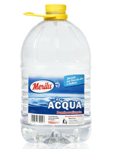merilu' acqua demineralizzata 5l - per ferri da stiro, caldaie, batterie: tuttocasashop.it: prodotti per bucato e tessuti