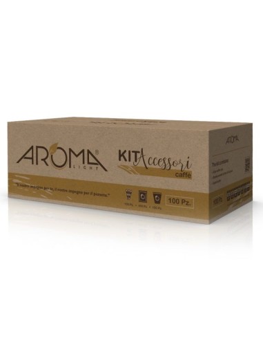aroma light 100 kit caffe' bicchieri + bustine zucchero + palette imbustate: tuttocasashop.it: altro - bazar