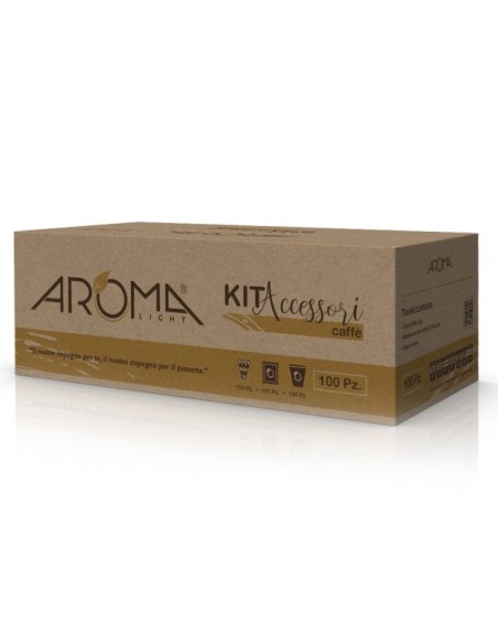 aroma light 100 kit caffe' bicchieri + bustine zucchero + palette imbustate: tuttocasashop.it: altro - bazar