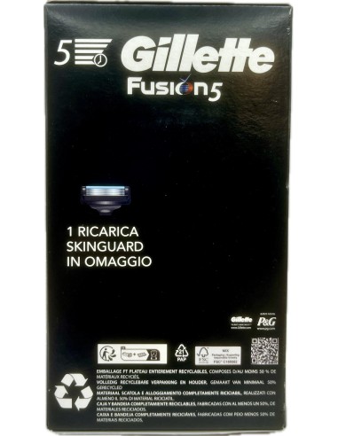 gillette fusion rasoio completo base + ricarica + 1 ricarica skinguard: tuttocasashop.it: igiene e cura della persona