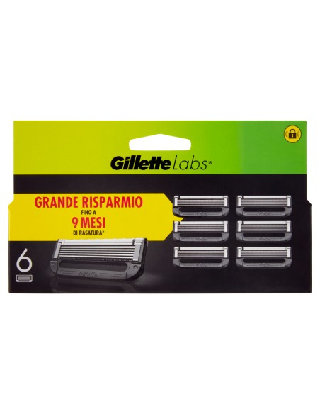 gillette labs 6 testine ricambio per rasoio gillette labs: tuttocasashop.it: igiene e cura della persona