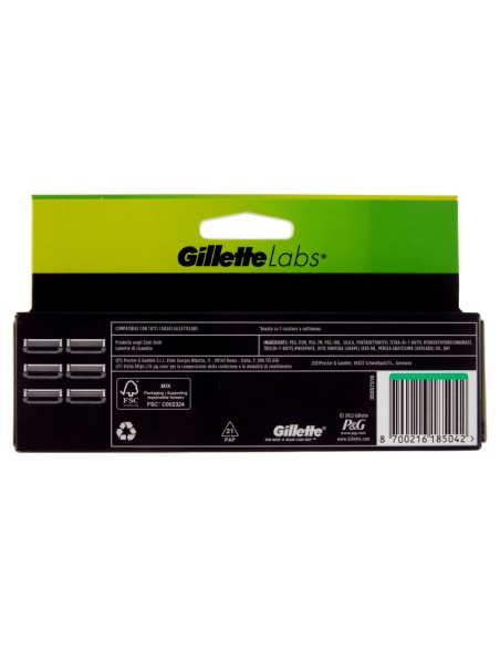 gillette labs 6 testine ricambio per rasoio gillette labs: tuttocasashop.it: igiene e cura della persona