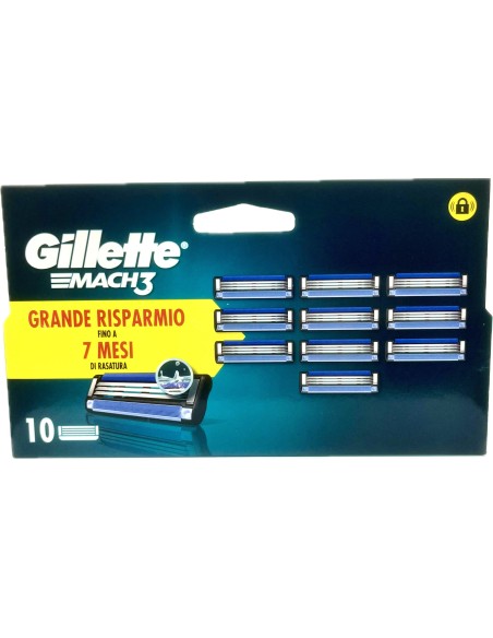 gillette mach3 10 testine ricambio per rasoio mach3: tuttocasashop.it: igiene e cura della persona