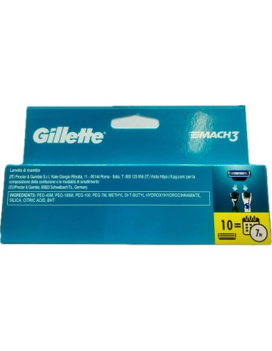 gillette mach3 10 testine ricambio per rasoio mach3: tuttocasashop.it: igiene e cura della persona
