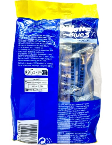 gillette blue 3 rasoi radi & getta trilama - 12 pezzi - smoth: tuttocasashop.it: igiene e cura della persona