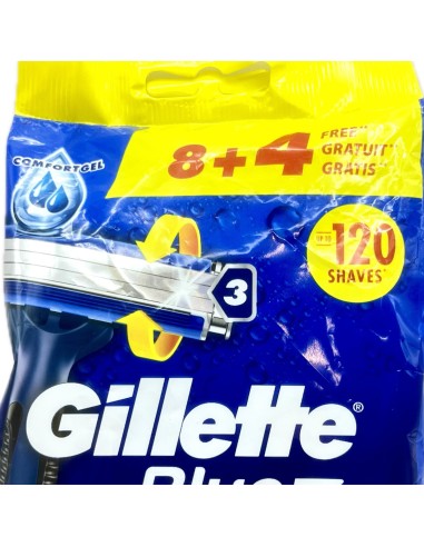 gillette blue 3 rasoi radi & getta trilama - 12 pezzi - smoth: tuttocasashop.it: igiene e cura della persona