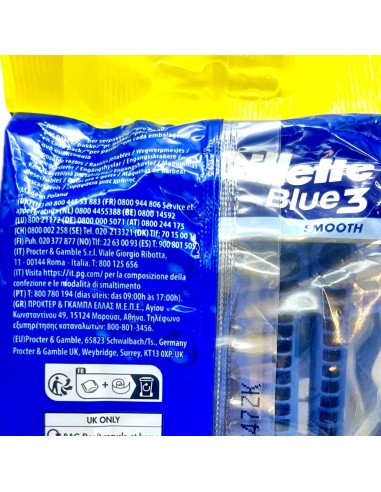 gillette blue 3 rasoi radi & getta trilama - 12 pezzi - smoth: tuttocasashop.it: igiene e cura della persona