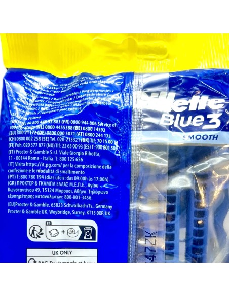gillette blue 3 rasoi radi & getta trilama - 12 pezzi - smoth: tuttocasashop.it: igiene e cura della persona