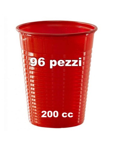 elios 96 bicchieri in plastica monouso - formato 200cc - rossi: tuttocasashop.it: carta & monouso