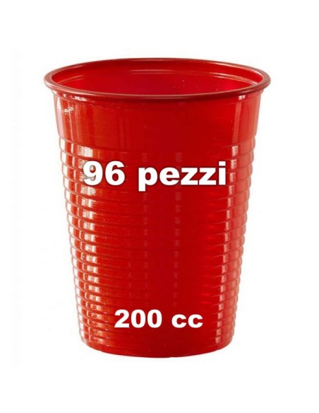 elios 96 bicchieri in plastica monouso - formato 200cc - rossi: tuttocasashop.it: carta & monouso
