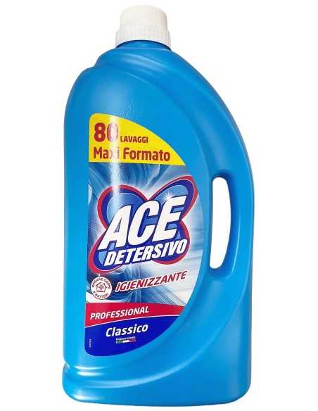 ace detersivo lavatrice liquido 80 lavaggi 4 litri - professional classico: tuttocasashop.it: prodotti per bucato e tessuti