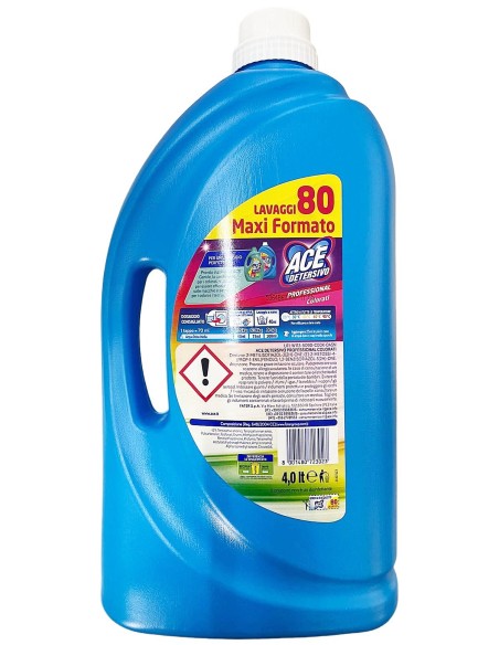 ace detersivo lavatrice liquido 80 lavaggi - 4 litri - color: tuttocasashop.it: prodotti per bucato e tessuti