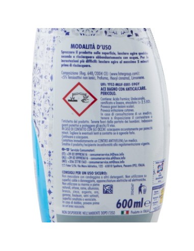 ace bagno con anticalcare spray 600ml - senza candeggina: tuttocasashop.it: pulizia e cura della casa