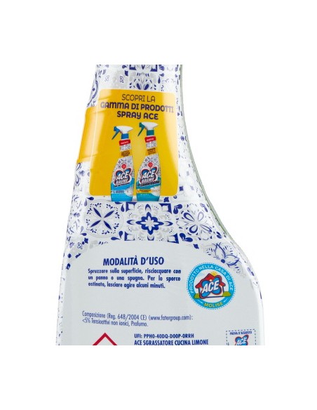 ace sgrassatore cucina spray 600ml - senza candeggina - zero aloni: tuttocasashop.it: pulizia e cura della casa