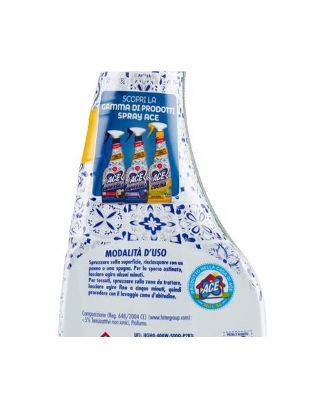 ace sgrassatore universale spray 600ml - senza candeggina - limone bergamott: tuttocasashop.it: pulizia e cura della casa