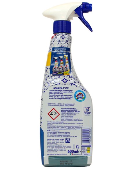 ace sgrassatore universale spray 600ml - senza candeggina - marsiglia: tuttocasashop.it: pulizia e cura della casa