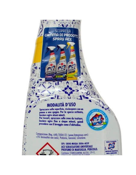ace sgrassatore universale spray 600ml - senza candeggina - marsiglia: tuttocasashop.it: pulizia e cura della casa