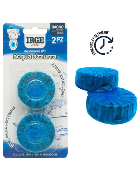irge acqua azzurra wc - 2 pastiglie - deterge - anticalcare - lunga durata: tuttocasashop.it: pulizia e cura della casa