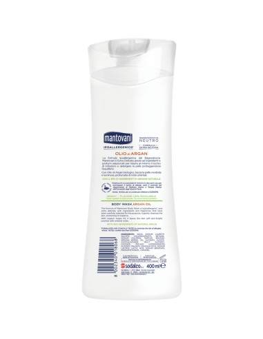 mantovani bagnoschiuma 400ml - neutro - olio di argan: tuttocasashop.it: igiene e cura della persona