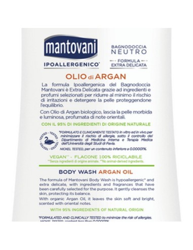 mantovani bagnoschiuma 400ml - neutro - olio di argan: tuttocasashop.it: igiene e cura della persona