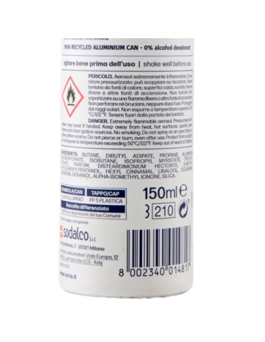 lycia deodorante spray 150ml - original - 48h - no alcool: tuttocasashop.it: igiene e cura della persona