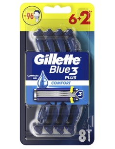gillette blue 3 rasoi radi & getta trilama - 8 pezzi - comfort: tuttocasashop.it: igiene e cura della persona