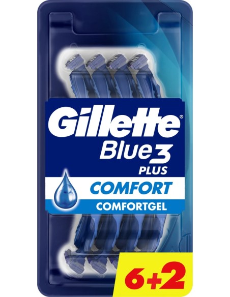 gillette blue 3 rasoi radi & getta trilama - 8 pezzi - comfort: tuttocasashop.it: igiene e cura della persona