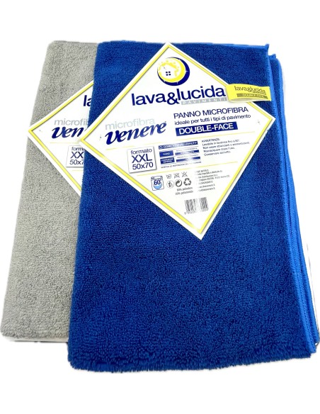 lava e lucida panno microfibra double face xxl - 50x70cm - pavimenti: tuttocasashop.it: pulizia e cura della casa