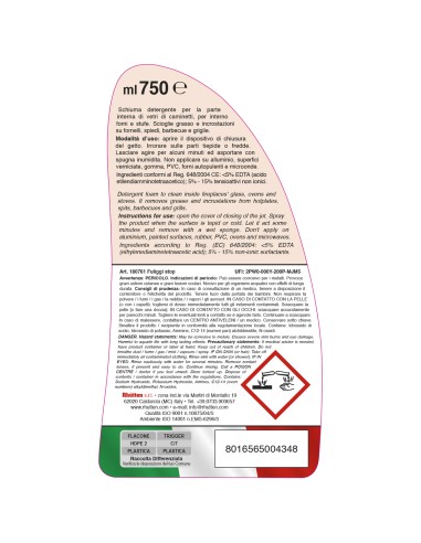 rhutten fuliggi stop spray - 750ml - pulitore vetri caminetti stufe forni: tuttocasashop.it: pulizia e cura della casa