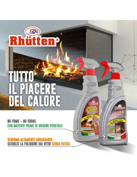 rhutten fuliggi stop spray - 750ml - pulitore vetri caminetti stufe forni: tuttocasashop.it: pulizia e cura della casa