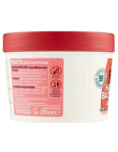 fructis hair food maschera capelli 390ml - colore brillante - bacche di goji: tuttocasashop.it: igiene e cura della persona