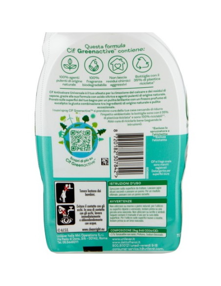 cif spray - bagno e anticalcare - 650ml - eucalipto - per tutte le superfici: tuttocasashop.it: pulizia e cura della casa