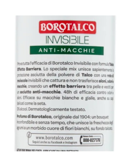 borotalco roberts deodorante spray - 150ml - invisible - 48h: tuttocasashop.it: igiene e cura della persona
