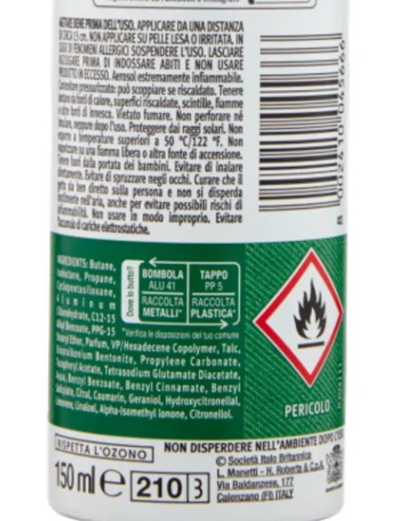 borotalco roberts deodorante spray - 150ml - invisible - 48h: tuttocasashop.it: igiene e cura della persona