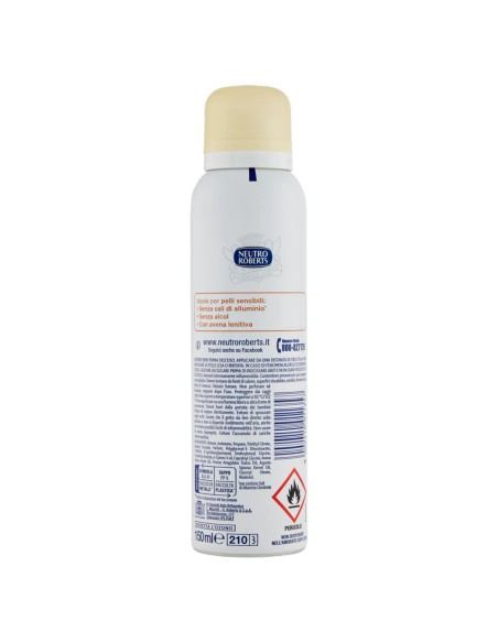 neutro roberts deodorante spray 150ml - pelle sensibile - con avena lenitiva: tuttocasashop.it: igiene e cura della persona
