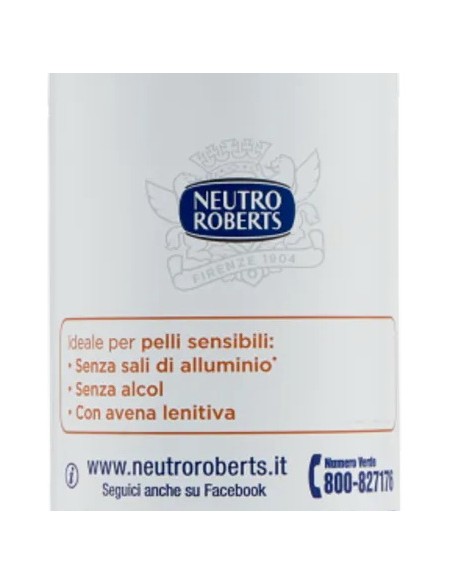 neutro roberts deodorante spray 150ml - pelle sensibile - con avena lenitiva: tuttocasashop.it: igiene e cura della persona