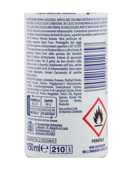 neutro roberts deodorante spray 150ml - pelle sensibile - con avena lenitiva: tuttocasashop.it: igiene e cura della persona