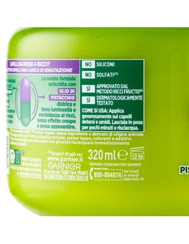 fructis maschera capelli 320ml - hydra ricci - capelli ricci ultra idratante: tuttocasashop.it: igiene e cura della persona