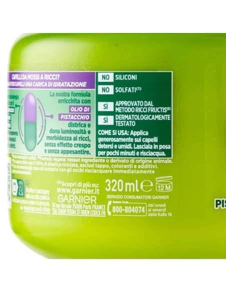 fructis maschera capelli 320ml - hydra ricci - capelli ricci ultra idratante: tuttocasashop.it: igiene e cura della persona